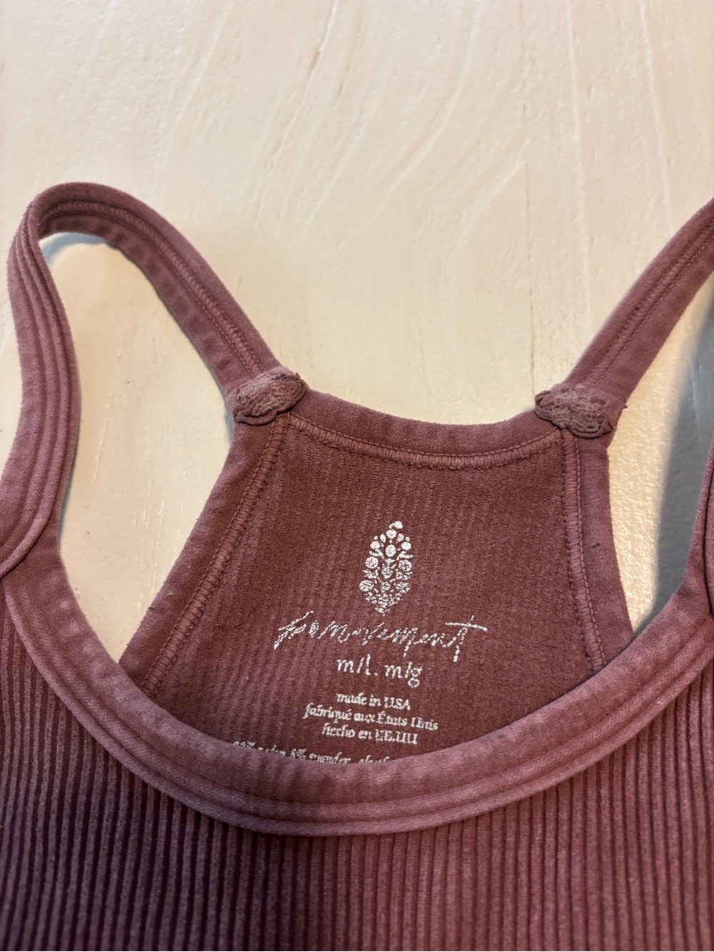 Free People Ribbed Racerback Crop Tank Top - Picture 2 of 3